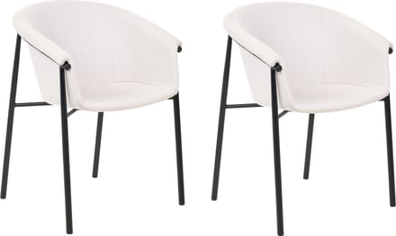 AMES - Eetkamerstoel set van 2 - Lichtbeige - Polyester