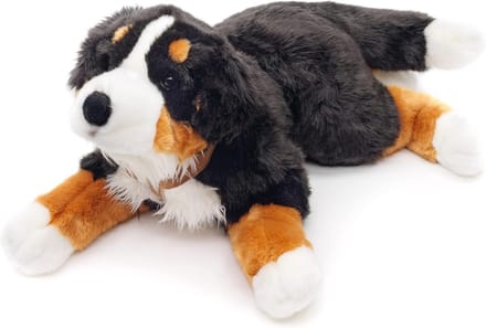 Grote Liggende Berner Sennenhond Knuffel met Tuigje - 62 cm Pluche Dier