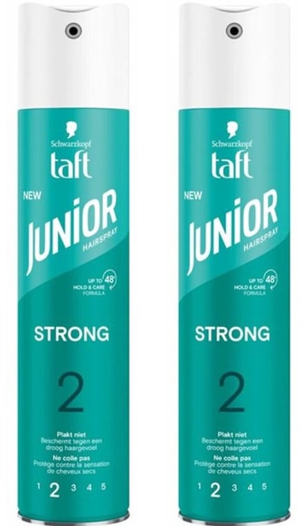 Taft Junior Haarlak - Strong - 2 x 250 ml - Voordeelverpakking