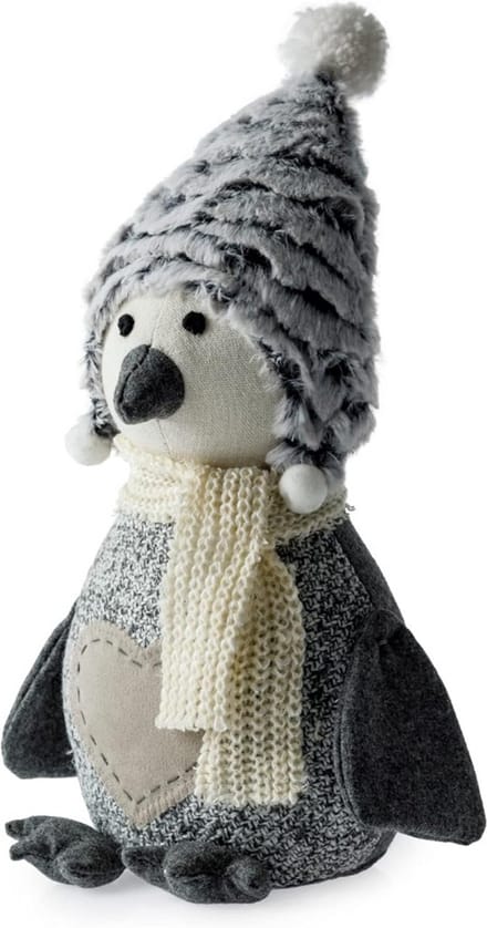 Grijze sneeuw pinguïn deurstopper 1kg