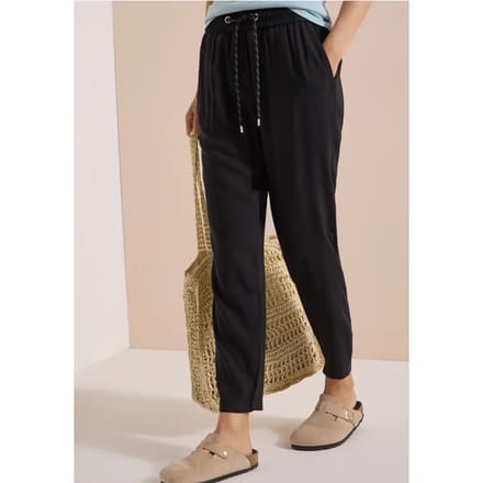 Mid Waist Slim Leg broek in Loose Fit