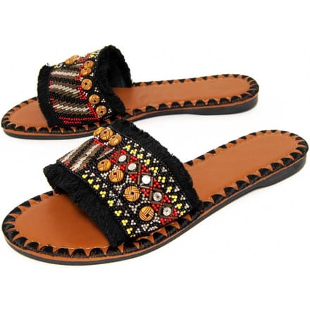 Montevita platte sandalen Indiplasa zwart