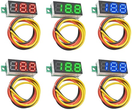 Mini Digitale Voltmeter - 6 Stuks DC 0,36 Inch Led Display Met Ompolingsbeveiliging
