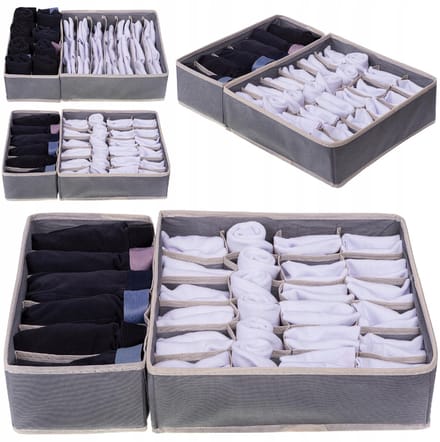 BK - Ladeorganizer - 4 Stuks - Grijs - Stapelbaar