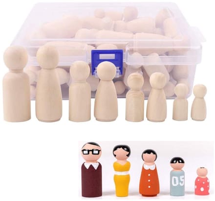 Dailygoods- Peg-poppen 50 Stuks - Onvoltooide Houten Figuren