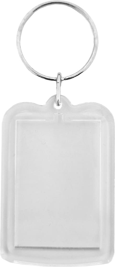 CombiCraft Plexiglas sleutelhanger blanco rechthoek middel 33x42mm - 10 stuks