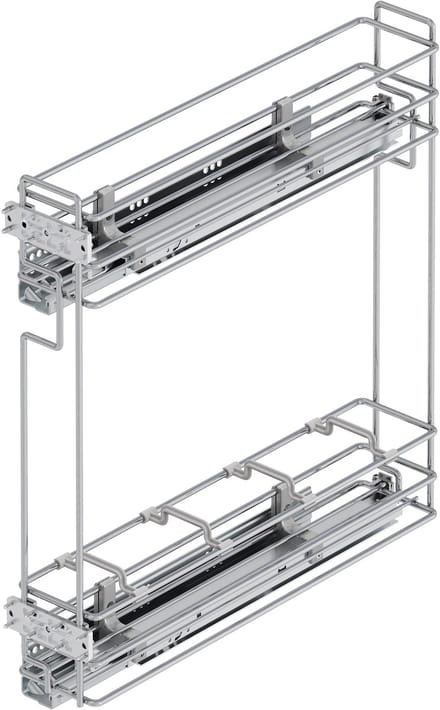 Emuca Suprastar uitschuifbaar flessenrek met zachte sluiting, module 200 mm, Staal, Verchroomd