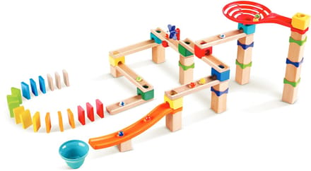 Hape Knikkerbaan met Domino - Rasante Murmelbaan Bouwset 81 Delig, 3 Jaar+