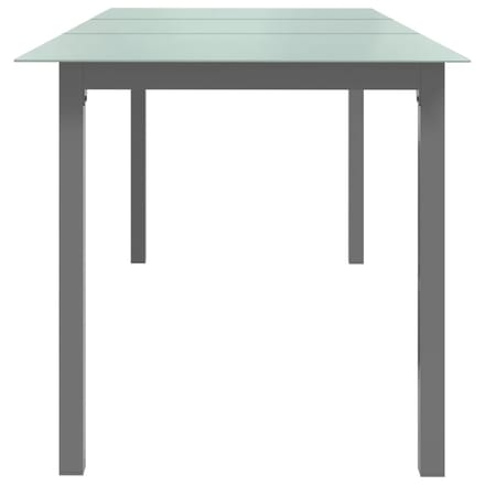 vidaXL - Tuintafel - 190x90x74 - cm - aluminium - en - glas - lichtgrijs