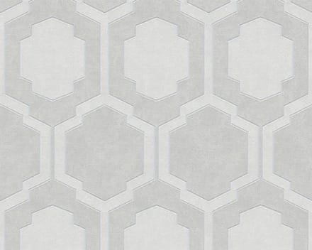 SYMMETRISCH RETRO BEHANG - Beige Grijs Zilver - AS Creation Pop Style