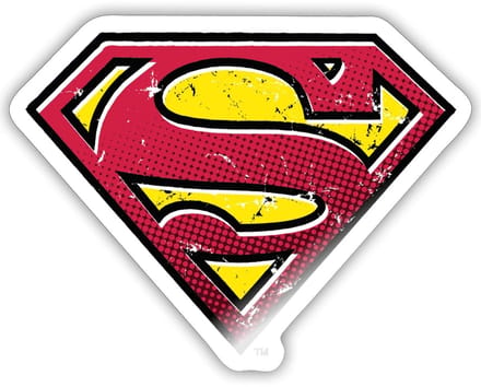 Superman S Schild Used Look Sticker maat S (10 x 10 cm)