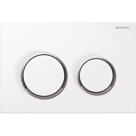 Geberit Omega20 bedieningsplaat - 2-toets spoeling - rond - dualflush - wit glans chroom