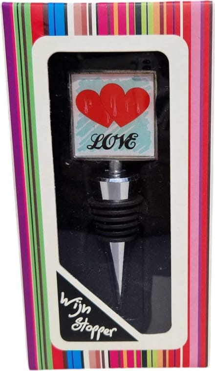 Wijnstopper - afsluiter - wijn stopper - grappig -"Love" - kurk - cadeau - presentje