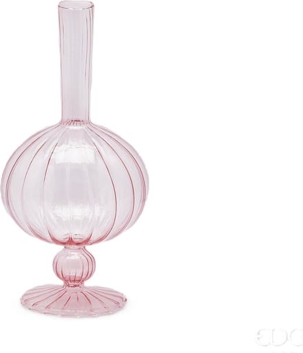 EDG Bloemenvaas Glas Roze D 13 cm H 26 cm Opening 2 cm