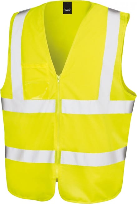 Result SafeGuard - Zip I.D. Safety Tabard - Fluorescent Yellow - S/M