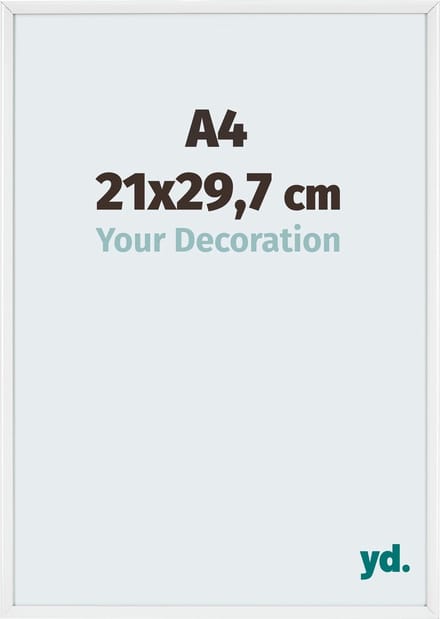 Your Decoration - Fotolijst A4 21x 29,7 cm - Aluminium - Wit Hoogglans - Aurora