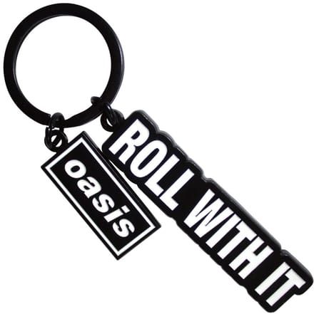 Oasis - Roll With It Decca Logo Charm Sleutelhanger - Zwart/Wit