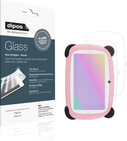 dipos – 2x Matte Pantserfolie geschikt voor Digma Kids A7 | 9H Screenprotector
