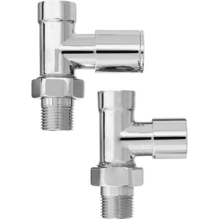 Invena CZ-30-P15 Rechte Radiatorkraan Set - Chroom