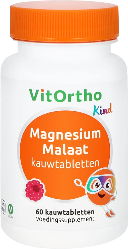 VitOrtho Magnesium Malaat Kind - 60 kauwtabletten - Mineraalpreparaat