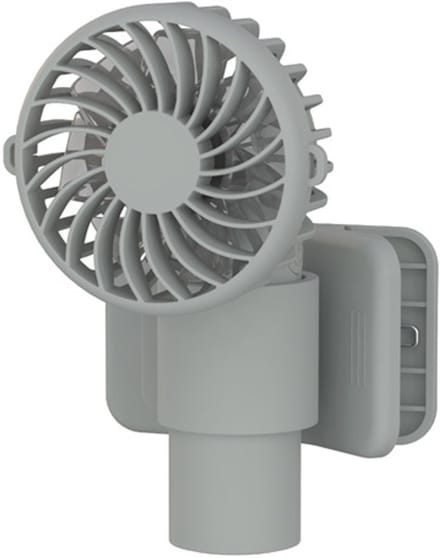 Handventilator - Mini Ventilator - Draagbare Ventilator - 3 Standen - Borstelloze Motor - 7 Bladen - 1-3 Uur Gebruiksduur - Donkergrijs