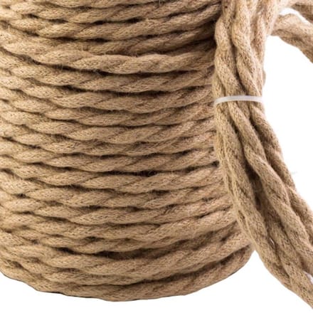 3-core linen electric cable 3 x 0.75 mm² 5 m wire rope twisted textile sheath fabric power DIY stroomkabel 3 aderige