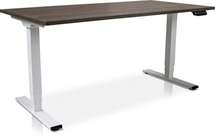 Zit-sta bureau elektrisch verstelbaar - MRC COMFORT NEN-EN 527 | 160 x 80 cm | frame wit - blad bruin eiken