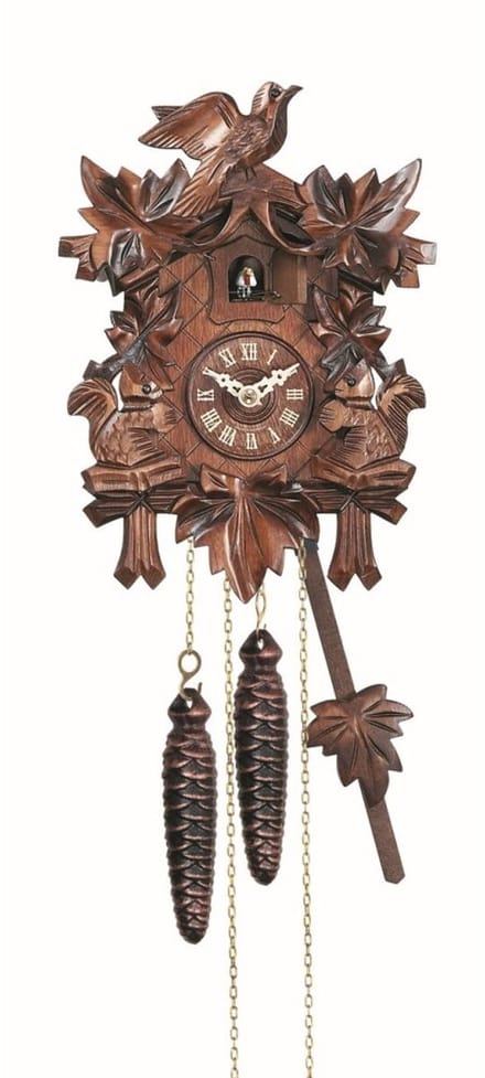 Engstler - 622_Q - Koekoeksklok - Kwarts - Notenhout - 22 cm