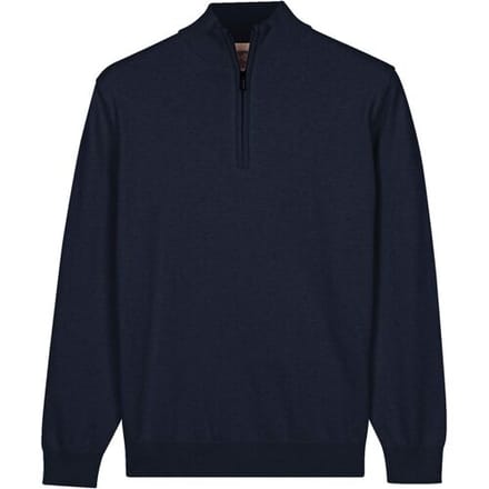 Baileys Trui Solid Color Half Zip Single Knit Dark Blue / male