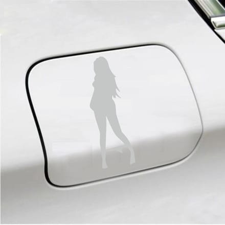 Bumpersticker - Vrouw Zonder Slip - 18 X 6 - Licht Grijs