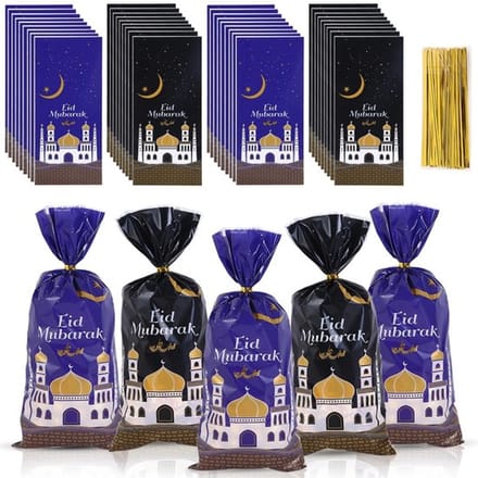 Allecto - 100 stuks Eid Mubarak feestzakjes - cadeauzakjes - ideaal