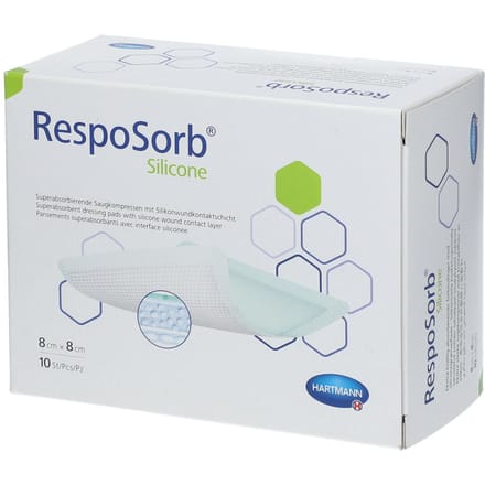 Hartmann Resposorb Silicone 8x8cm 10 Compressen