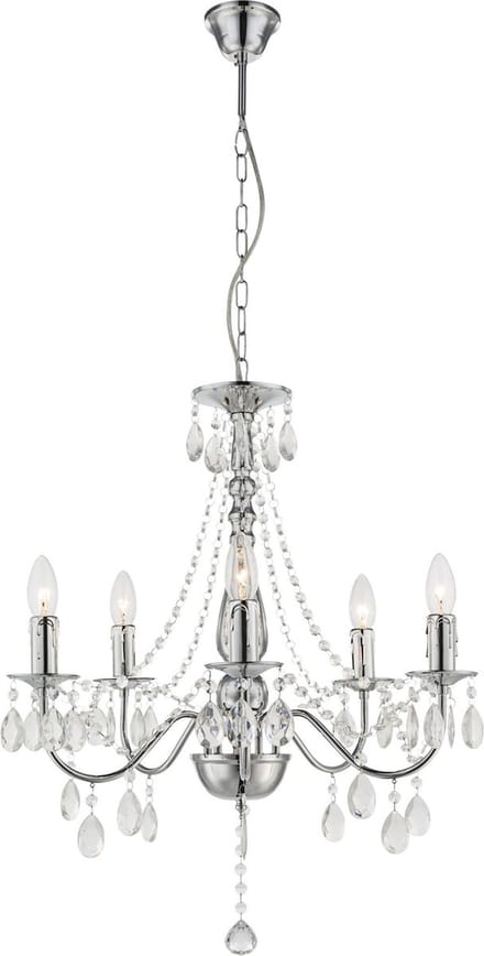 Kroonluchter Globo William LED - Chroom met acrylkristallen
