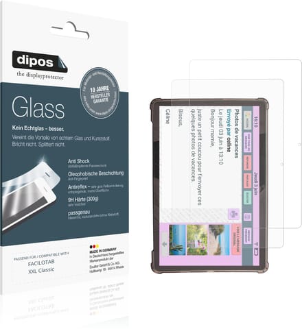 dipos – 2x Matte Pantserfolie geschikt voor FACILOTAB XXL Classic | 9H Screenprotector