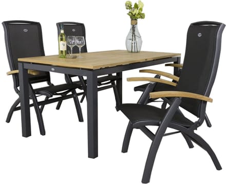 Hartman Da Vinci/Sonata 4-persoons verstelbare tuinset 160x90 cm. - Teak