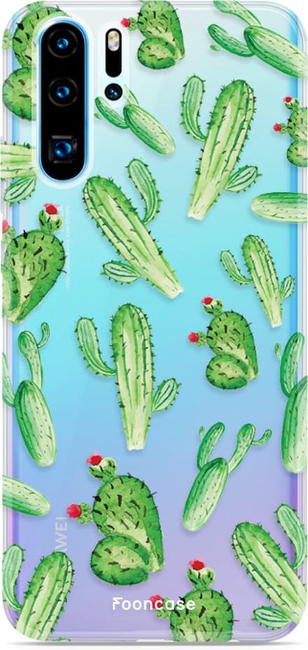 Fooncase Hoesje Geschikt voor Huawei P30 Pro - Shockproof Case - Back Cover / Soft Case - Cactus