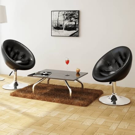 vidaXL - Barstoelen - 2 - st - kunstleer - zwart