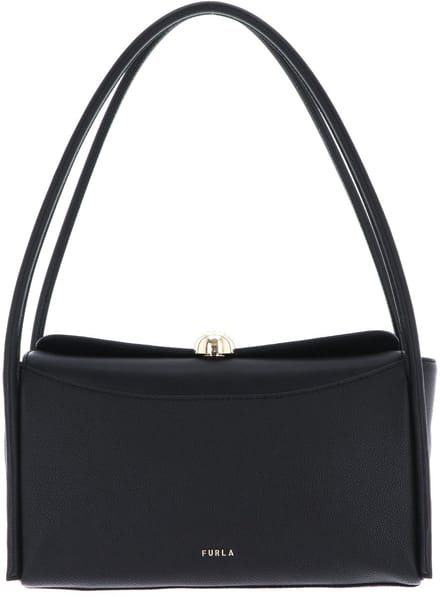 FURLA Leren schoudertas Nicole Boston Bag Nero zwart