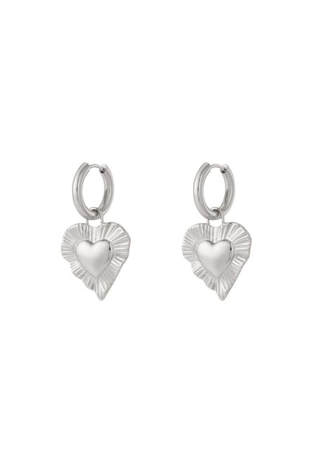 Bijoutheek Oorhangers Stralend Hart Chunky Zilver