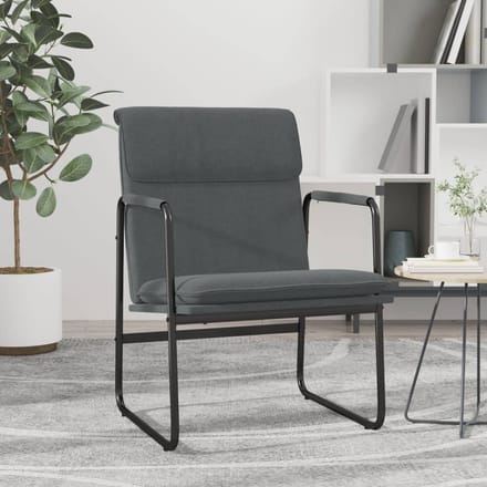 vidaXL - Loungestoel - 55x64x80 - cm - stof - donkergrijs
