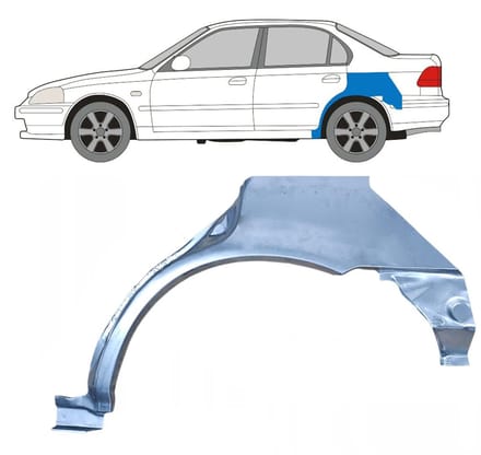 Reparatiepaneel achterspatbord voor Honda Civic EJ EK 1995-2001 / Links