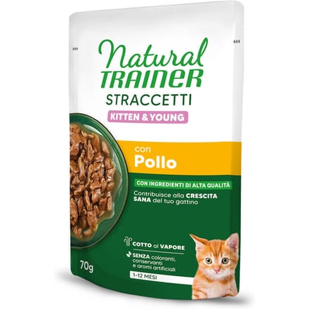 Natural Trainer Straccetti Kitten & Jonge Strips in saus Kip nat kattenvoer