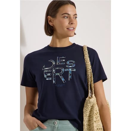Shirt met ronde hals en opdruk aan de voorkant
