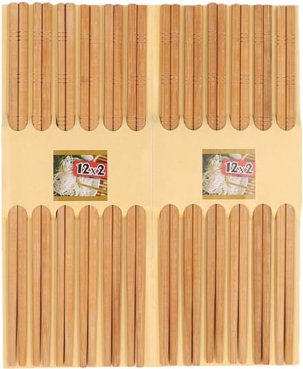 24x stuks luxe Sushi eetstokjes donker bamboe hout - Aziatisch eten accessoires