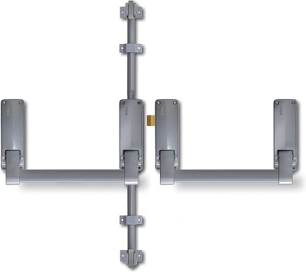 DX Briton Dubbele Paniekstang PO377 - Voor dubbele deuren - Opbouw - Aluminium