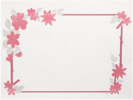 250 Placemats, papier 30 cm x 40 cm wit "Bloemenrand"