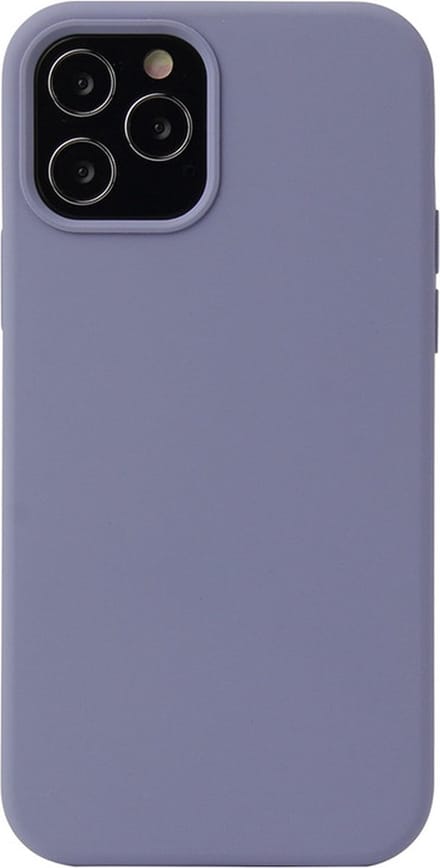 iPhone 12 PRO MAX Hoesje - Liquid Case Siliconen Cover - Shockproof - Lavendel Grijs - Provium