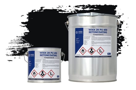 Wixx 2K PU 450 Betoncoating - 5L - RAL 9005 | Gitzwart