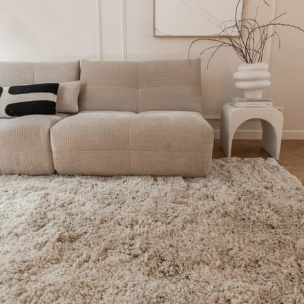 Hoogpolig Vloerkleed Pilo Beige Polyester Interieur05 - 240 x 340 cm - (XL)