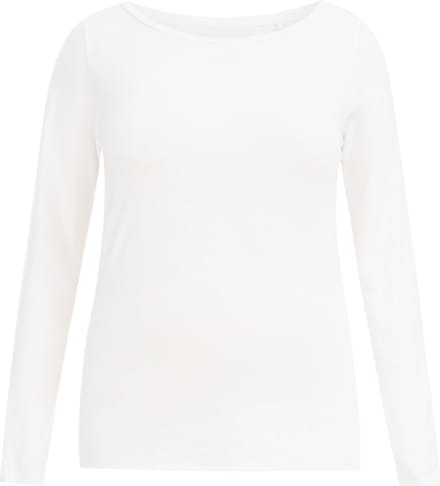 WE Fashion Dames T-shirt met boothals- Curve